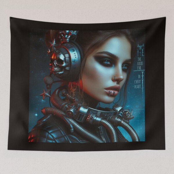 Item preview, Cyberpunk Lady Skull Headphones designed and sold by Voodoo Store Paranormal Collections.