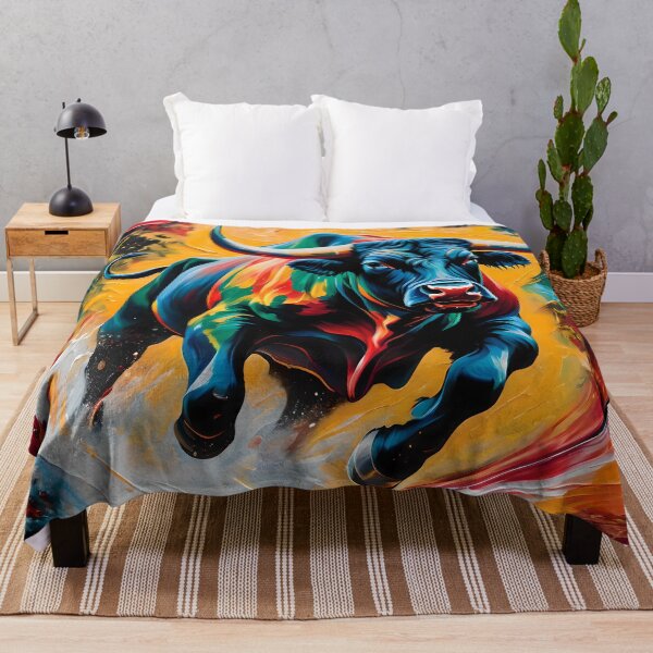 Item preview, Powerful Bull in Vibrant Abstract Motion designed and sold by ColorMotionArt.