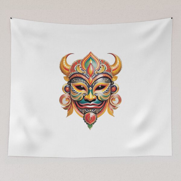 Item preview, Raksha Demon Mask Art – Tribal Sri Lanka Heritage Tee designed and sold by nuwinnk.