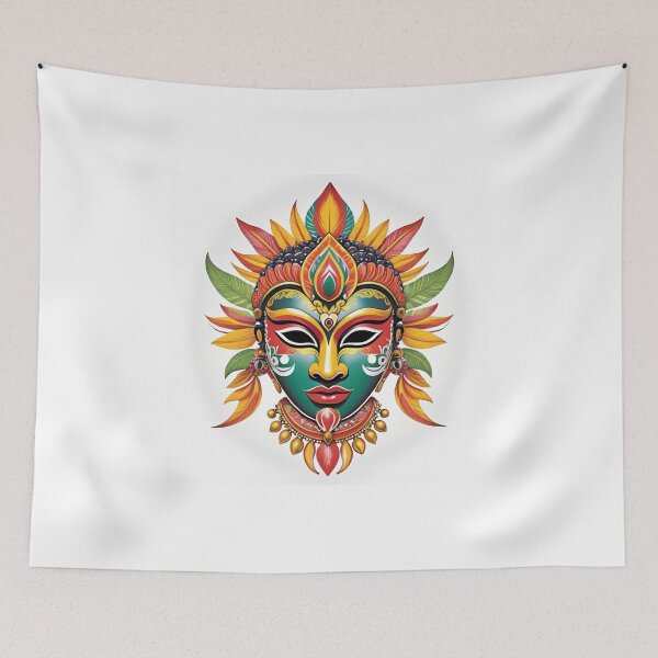 Item preview, Traditional Raksha Mask Tee – Vibrant Sri Lanka Design designed and sold by nuwinnk.