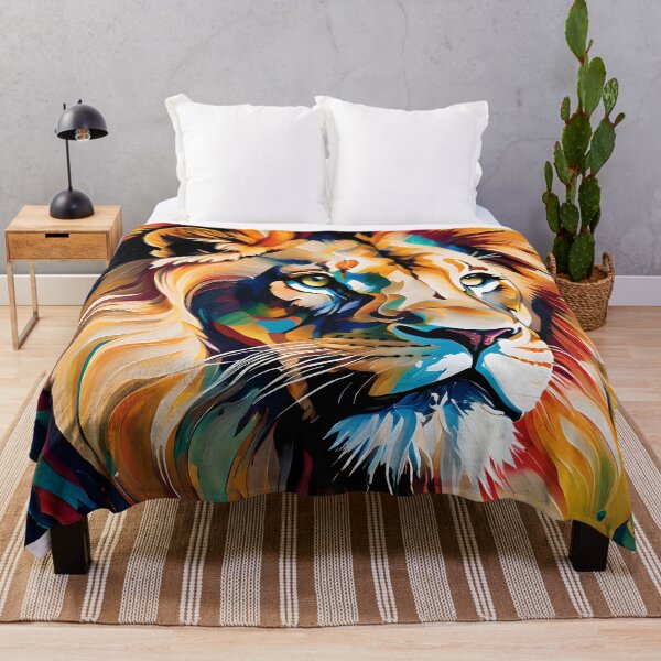 Item preview, Abstract Lion with Fiery Mane Colors designed and sold by ColorMotionArt.