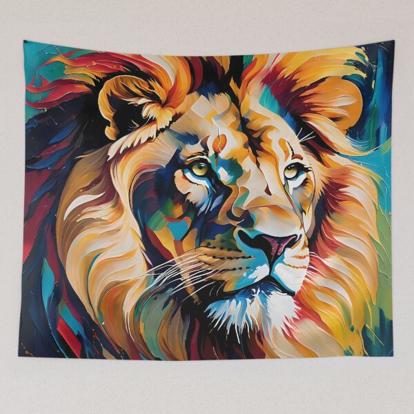 Item preview, Abstract Lion with Fiery Mane Colors designed and sold by ColorMotionArt.