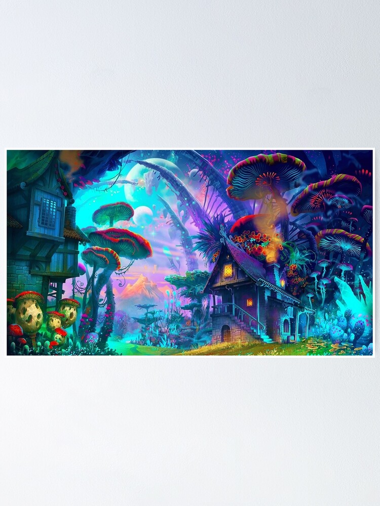 Alternate view of Psychedelic (Blue) Poster