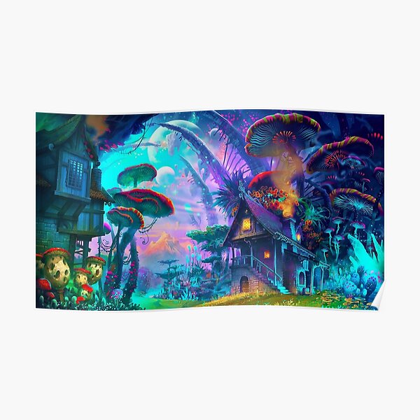 Psychedelic (Blue) Poster