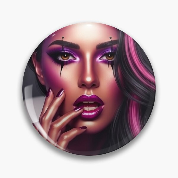 Item preview, Gorgeous Brazilian woman with long black and pink hair designed and sold by mystiquelicorne.