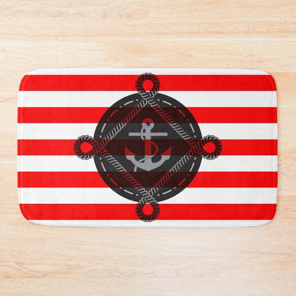 Item preview, Mediterranean Anchor & Red Tripes Nautical Ropes – Classic Maritime Design for Sea Lovers & Coastal Living designed and sold by paulo silveira.