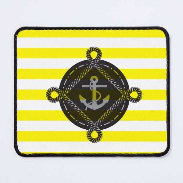 Item preview, Mediterranean Anchor & Yellow Tripes Nautical Ropes – Classic Maritime Design for Sea Lovers & Coastal Living designed and sold by paulo silveira.