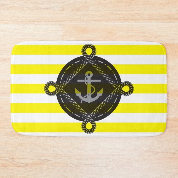 Item preview, Mediterranean Anchor & Yellow Tripes Nautical Ropes – Classic Maritime Design for Sea Lovers & Coastal Living designed and sold by paulo silveira.