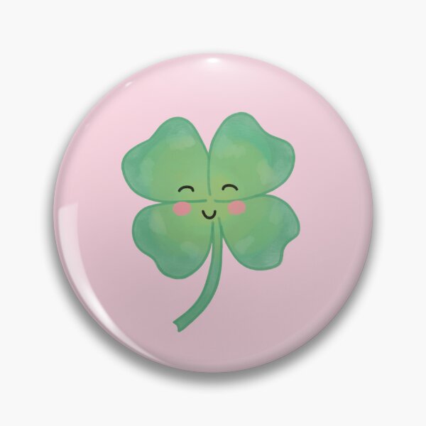 Item preview, happy smiling cute four leaf clover pattern designed and sold by winterpumpkin.