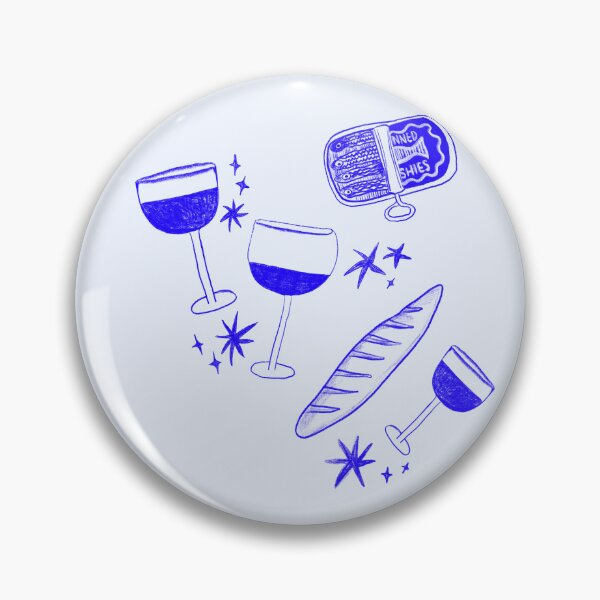 Item preview, Wine Party Anchovies and Baguette Drawing designed and sold by OkiDokiDesign.