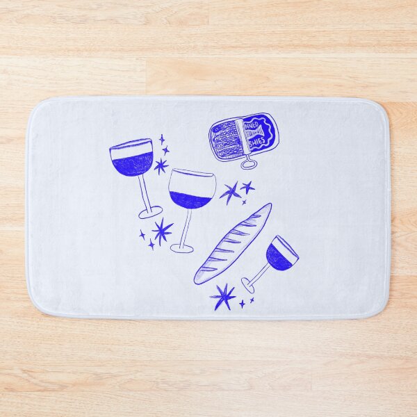 Item preview, Wine Party Anchovies and Baguette Drawing designed and sold by OkiDokiDesign.