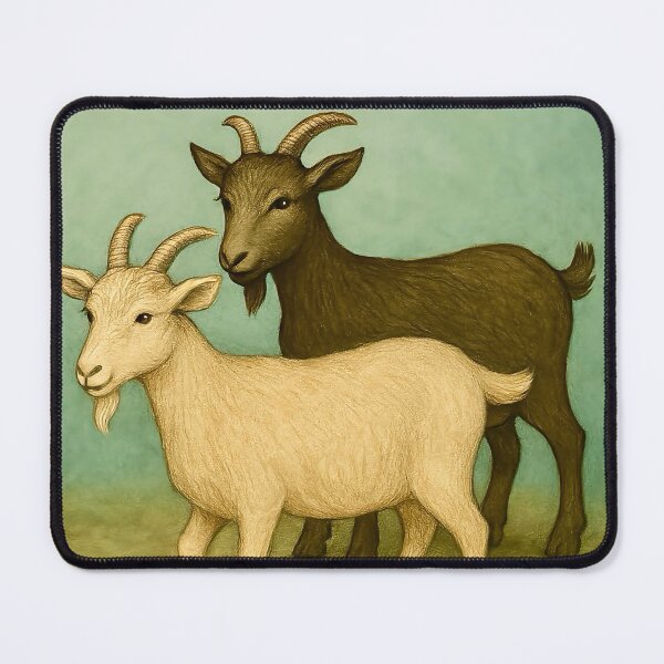 Item preview, Two goats: one black, one white designed and sold by Steffani Lehmann.