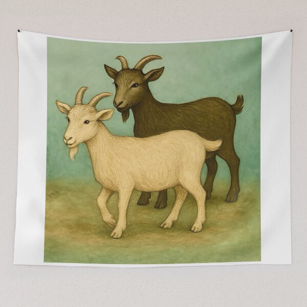 Item preview, Two goats: one black, one white designed and sold by Steffani Lehmann.