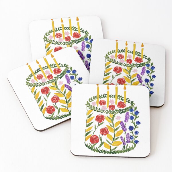 Item preview, Hand painted floral birthday cake designed and sold by BsDesignsx.
