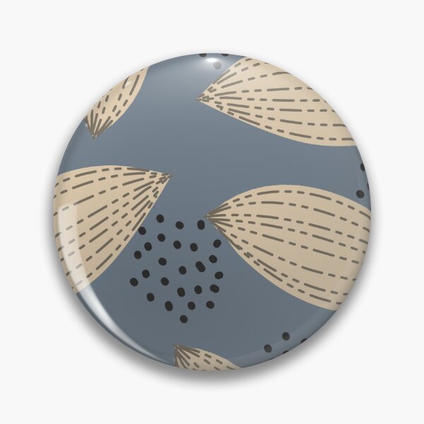 Item preview, Abstract Boho Blob with line and dots  - blue muted background designed and sold by  Boho Vibes Studio.