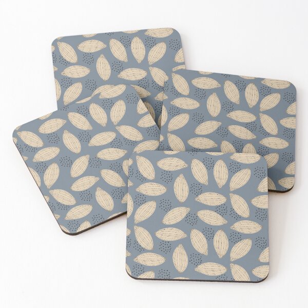 Item preview, Abstract Boho Blob with line and dots  - blue muted background designed and sold by  Boho Vibes Studio.