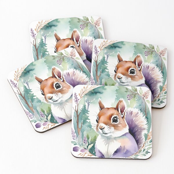 Item preview, Squirrel Cottagecore water painting soft shades designed and sold by Moonde04.