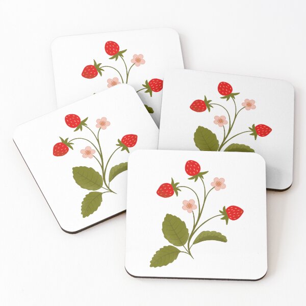 Item preview, Hand-Painted Flowers Strawberries, Sweet Berry and Blossom Graphics for Crafts designed and sold by Katarzyna Dembek.