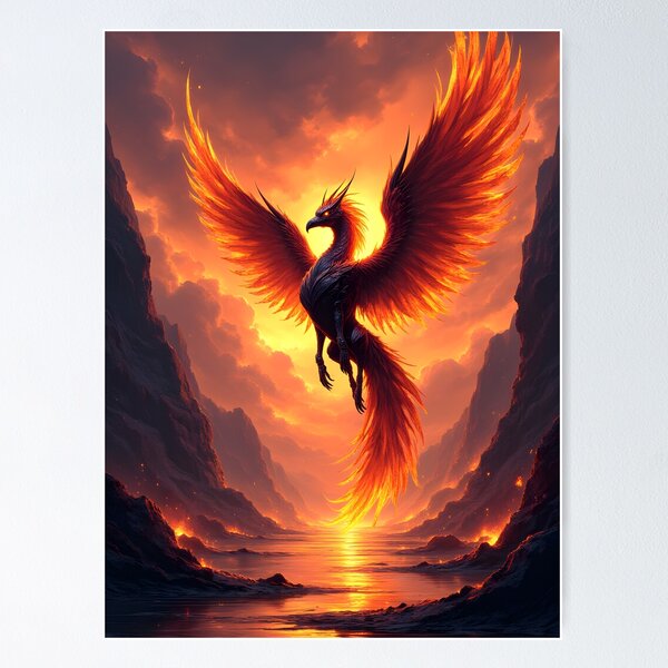 Item preview, Phoenix Rising from the Fiery Abyss designed and sold by oanaunciuleanu.