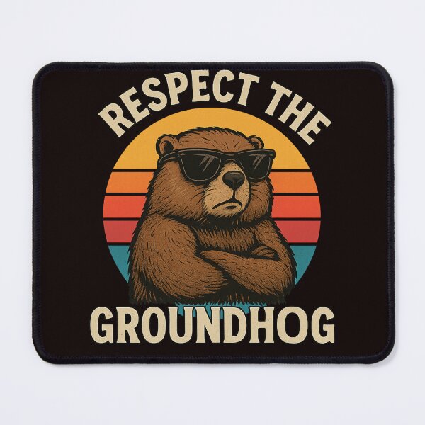 Item preview, Respect the Groundhog – Funny Retro Groundhog Day Vintage Design designed and sold by FrameFlow.