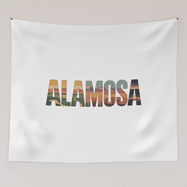 Item preview, Alamosa Colorado Retro Lettering – Desert, Dunes & Mountains Travel Art Design designed and sold by CircinusStore.
