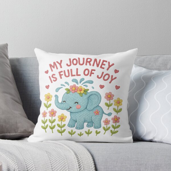 Item preview, Cute Embroidered Baby Elephant – Joyful Journey Pastel T-Shirt Design designed and sold by HAFIZ-DP.