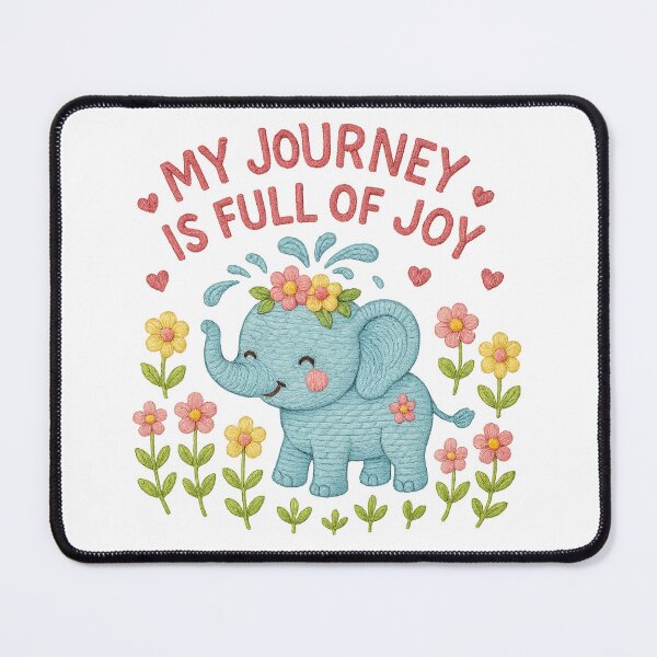 Item preview, Cute Embroidered Baby Elephant – Joyful Journey Pastel T-Shirt Design designed and sold by HAFIZ-DP.