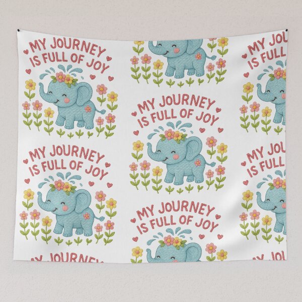Item preview, Cute Embroidered Baby Elephant – Joyful Journey Pastel T-Shirt Design designed and sold by HAFIZ-DP.