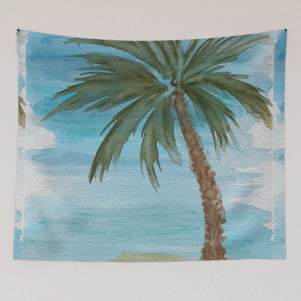 Item preview, Watercolor Palm Tree Painting  designed and sold by MatrixTattoo.