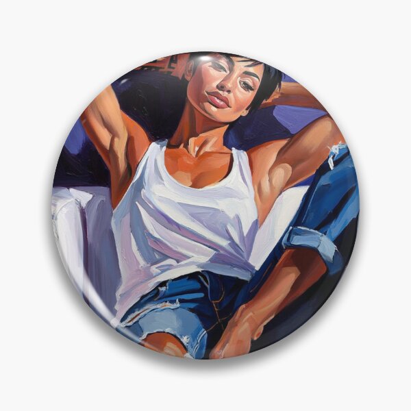 Item preview, Painting art of a woman reclining on a chair modern art designed and sold by Vintage Designs +.