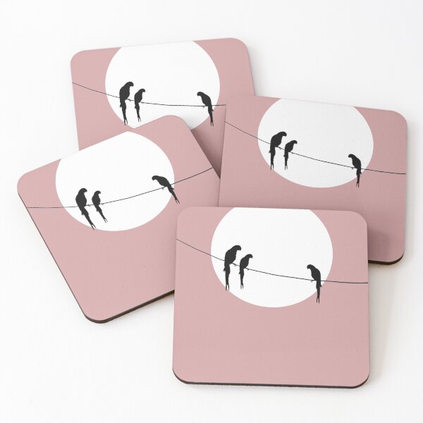 Item preview, Moon with Birds in Blush Pink designed and sold by Pattern&Pixel.