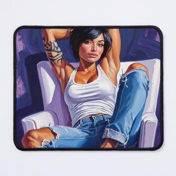 Item preview, Painting art of a woman reclining on a chair modern art designed and sold by Vintage Designs +.