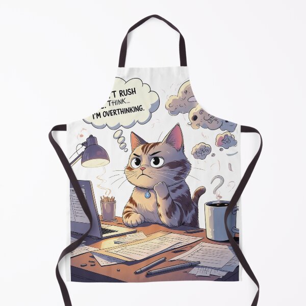 Item preview, Anxious Cat Coffee Quote Cartoon Art designed and sold by HappyPrintLab.