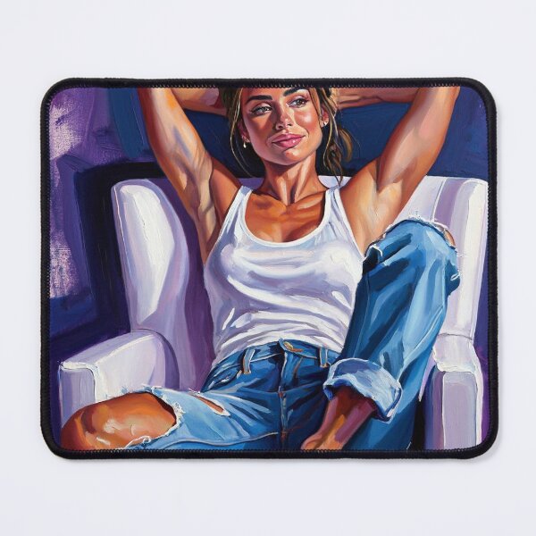 Item preview, Painting art of a woman reclining on a chair modern art designed and sold by Vintage Designs +.