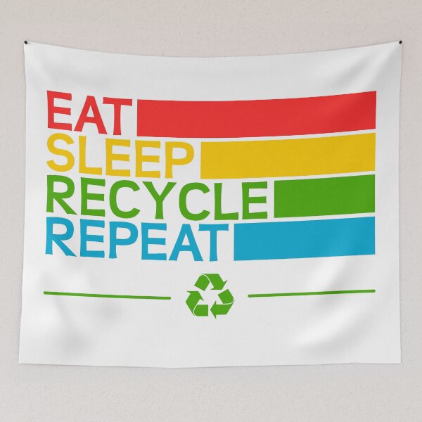 Item preview, Eat sleep recycle repeat designed and sold by ZnDigitalPrints.