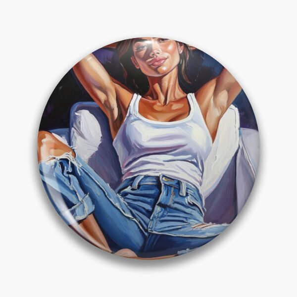 Item preview, Painting art of a woman reclining on a chair modern art designed and sold by Vintage Designs +.