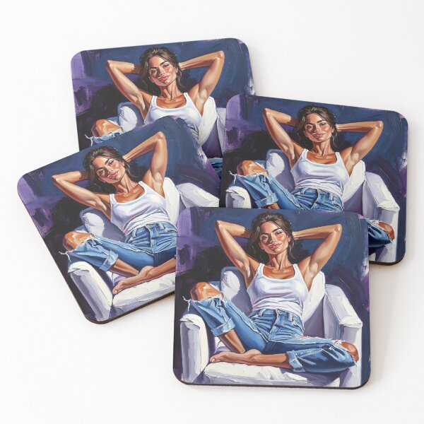 Item preview, Painting art of a woman reclining on a chair modern art designed and sold by Vintage Designs +.