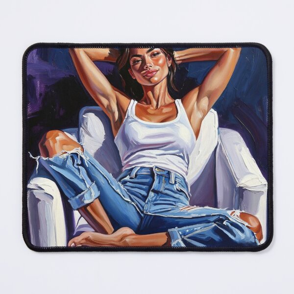 Item preview, Painting art of a woman reclining on a chair modern art designed and sold by Vintage Designs +.