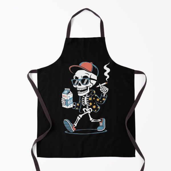 Item preview, Cool Skeleton Smoking and Drinking Milk - Retro Hipster Funny Art designed and sold by love3617.