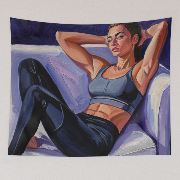Item preview, Painting art of a woman reclining on a chair modern art designed and sold by Vintage Designs +.