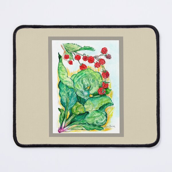 Item preview, Rhubarb and Raspberries - watercolor and pen designed and sold by Annie Mason Art.