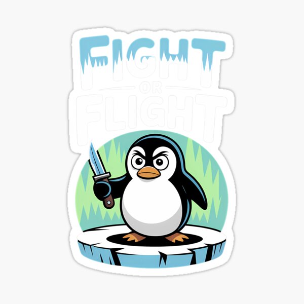 Item preview, Fight Or Flight Meme Penguin - It’s the perfect gift for people with a sense of humor who deal with stress, anxiety, or simply love funny and quirky penguin memes. designed and sold by ZyziowskyArt.
