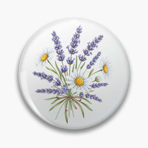 Item preview, watercolor lavender and daisy flower designed and sold by LoomLight.