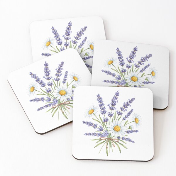 Item preview, watercolor lavender and daisy flower designed and sold by LoomLight.
