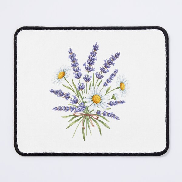 Item preview, watercolor lavender and daisy flower designed and sold by LoomLight.