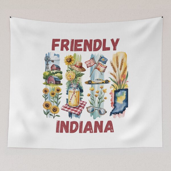 Item preview, Friendly Indiana – hoosier state pride & midwest charm design designed and sold by CleanDecor.