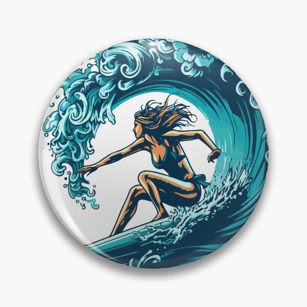 Item preview, Surfer Chick riding a big Hawaiian wave designed and sold by DesignAddicts.