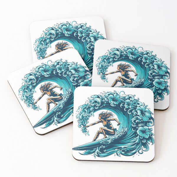 Item preview, Surfer Chick riding a big Hawaiian wave designed and sold by DesignAddicts.