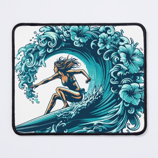 Item preview, Surfer Chick riding a big Hawaiian wave designed and sold by DesignAddicts.