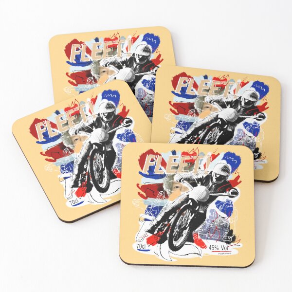 Aperçu de l'œuvre FLEET! – Collage artistique motard en techniques mixtes créée et vendue par Matalobos /  Retro Art & Classic Machines.